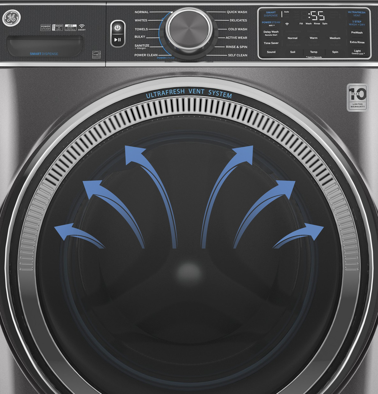 ft. Smart Front-Load Washer with UltraFresh Vent System, OdorBlock™ & Sanitize with Ox